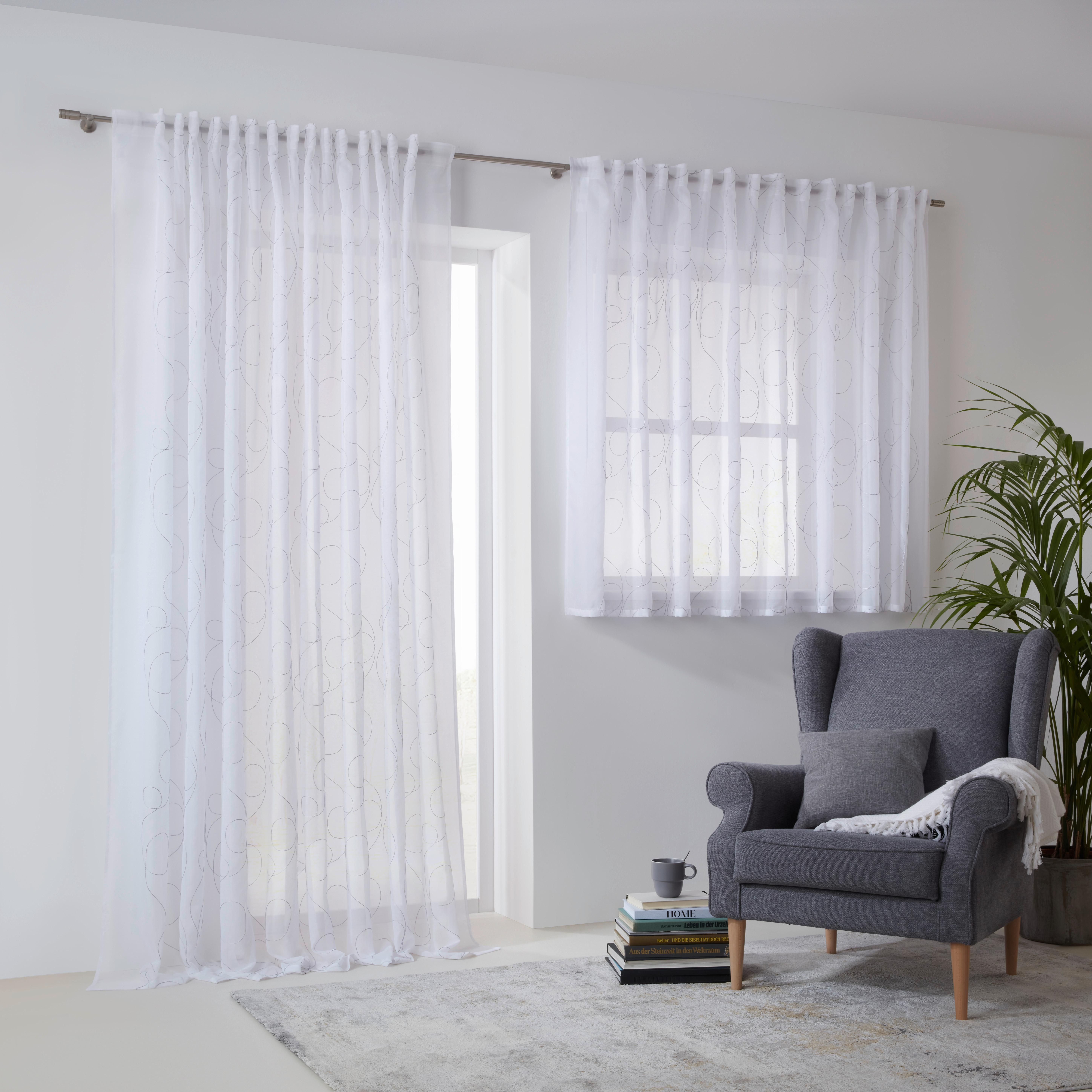 Kusová záclona Marion Store 1, 300/145cm - biela/antracitová, Modern, textil (300/145cm) - Modern Living