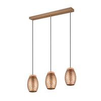 Pendelleuchte R31573065 Bidar - Goldfarben/Braun, KONVENTIONELL, Holz/Metall (71/15/150cm)