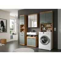 Badezimmer Scout Eiche Artisan Dekor Graugrün - Schwarz/Eiche Artisan, MODERN, Glas/Holzwerkstoff (180cm) - MID.YOU