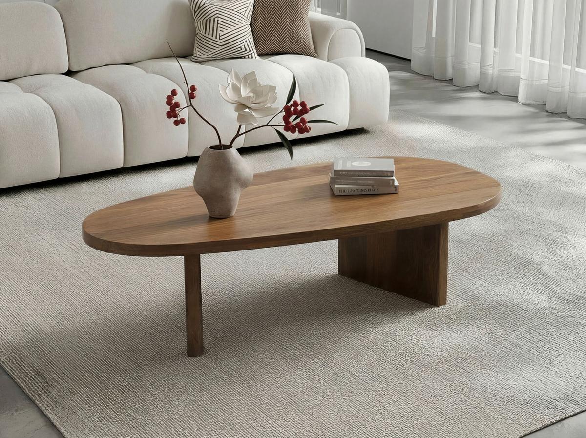 Konferenčný stolík masív - hnedá, Design, drevo (120/31/59cm) - MID.YOU