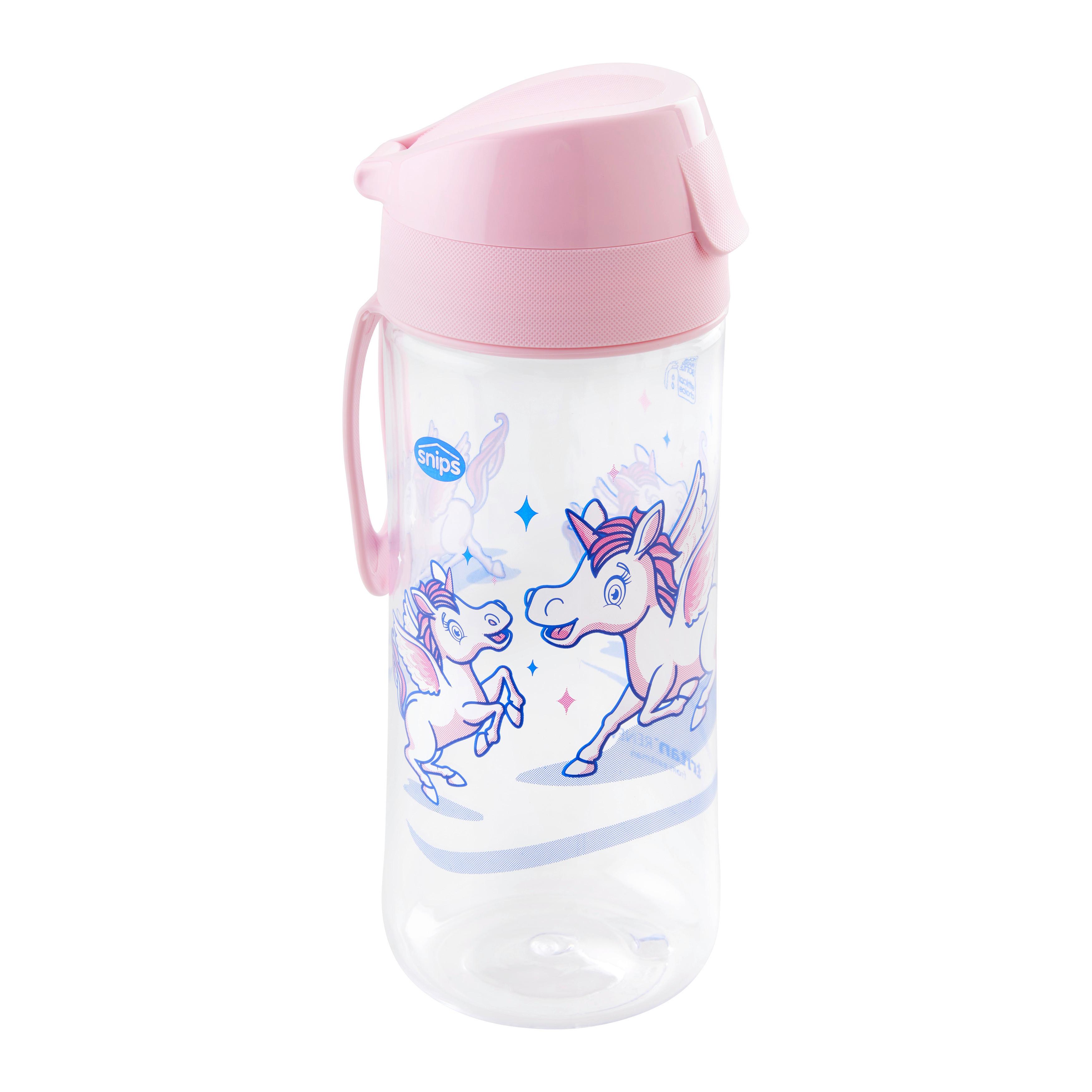Dětská láhev na pití vzor jednorožec - pink, Konvenční, plast (7/20cm) - Mömax