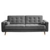 Schlafsofa Mit Bettkasten Und Kissen Fjord, Webstoff - Dunkelgrau/Eichefarben, MODERN, Holzwerkstoff/Textil (222/86/90cm) - MID.YOU