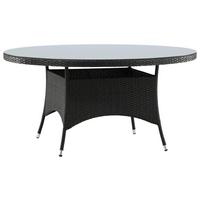 Gartentisch Volta - Schwarz, KONVENTIONELL, Glas/Kunststoff (150/150/74cm) - Gardenson