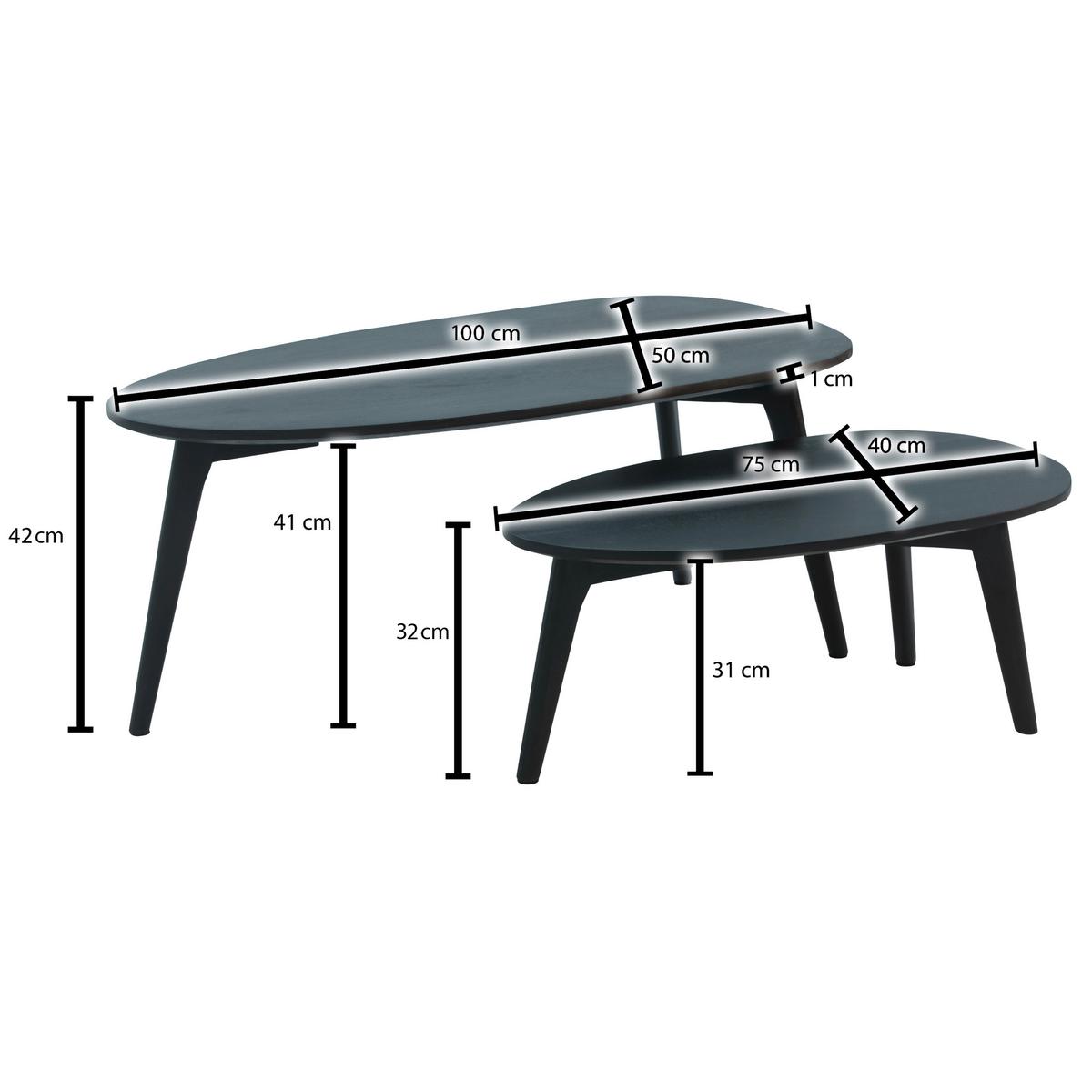 KONFERENČNÝ STOLÍK WL6.725 - čierna, Design, drevo (100/50/42cm) - P & B