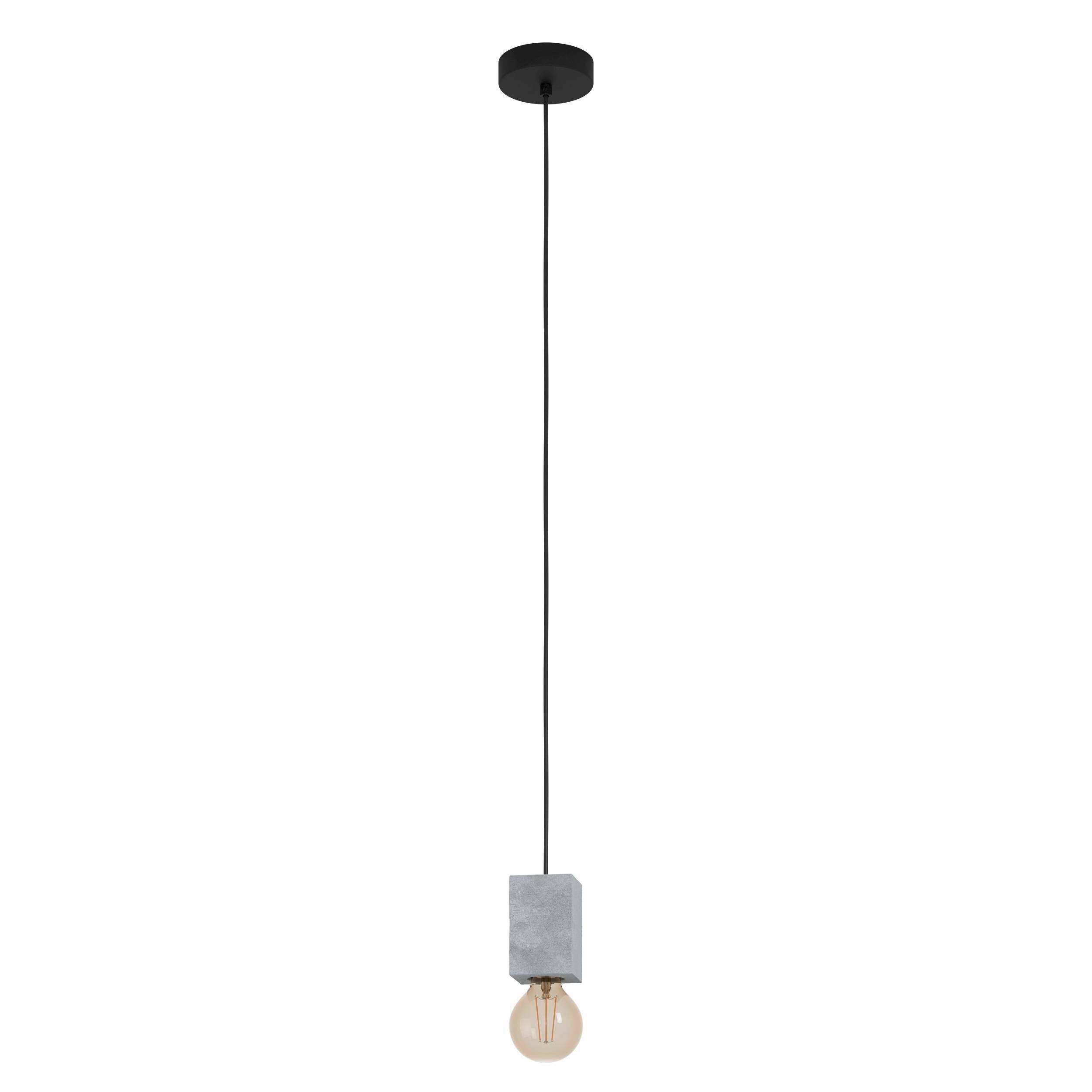 Hängeleuchte 43597 Prestwick 3 - Schwarz/Grau, Basics, Stein/Metall (7/110cm) - Eglo
