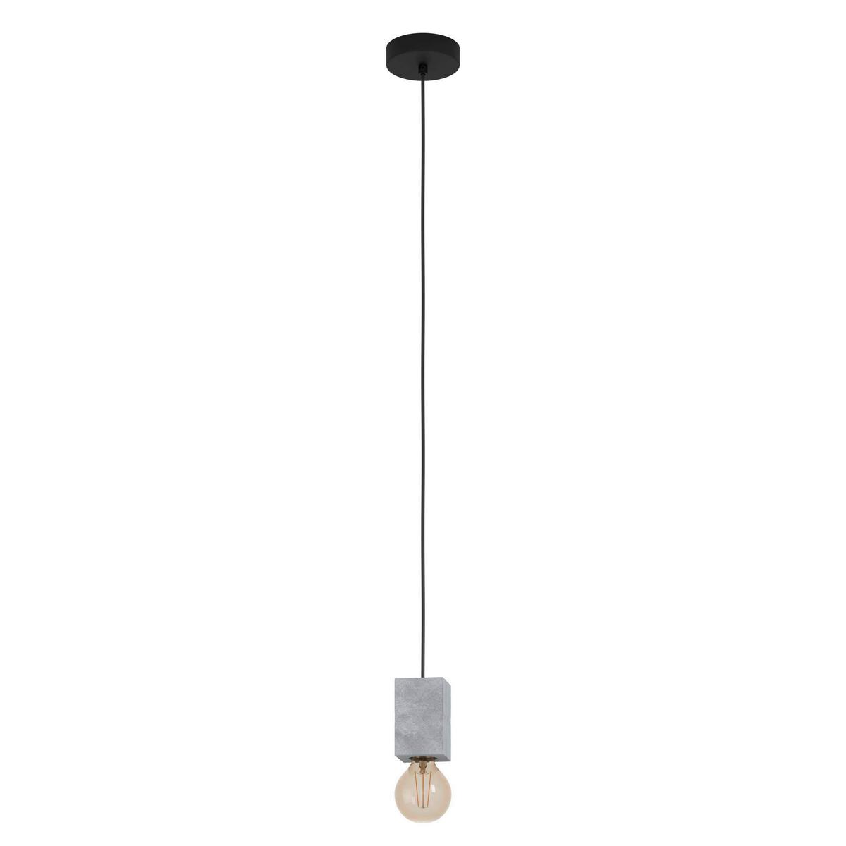 Hängeleuchte 43597 Prestwick 3 - Schwarz/Grau, Basics, Stein/Metall (7/110cm) - Eglo