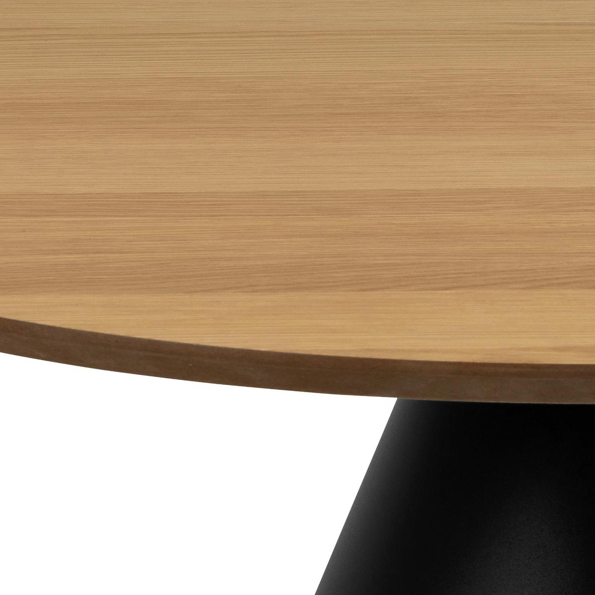 Konferečný stolík SOLI 85 - čierna/prírodná farba, Design, kov/drevo (85/40cm) - MID.YOU