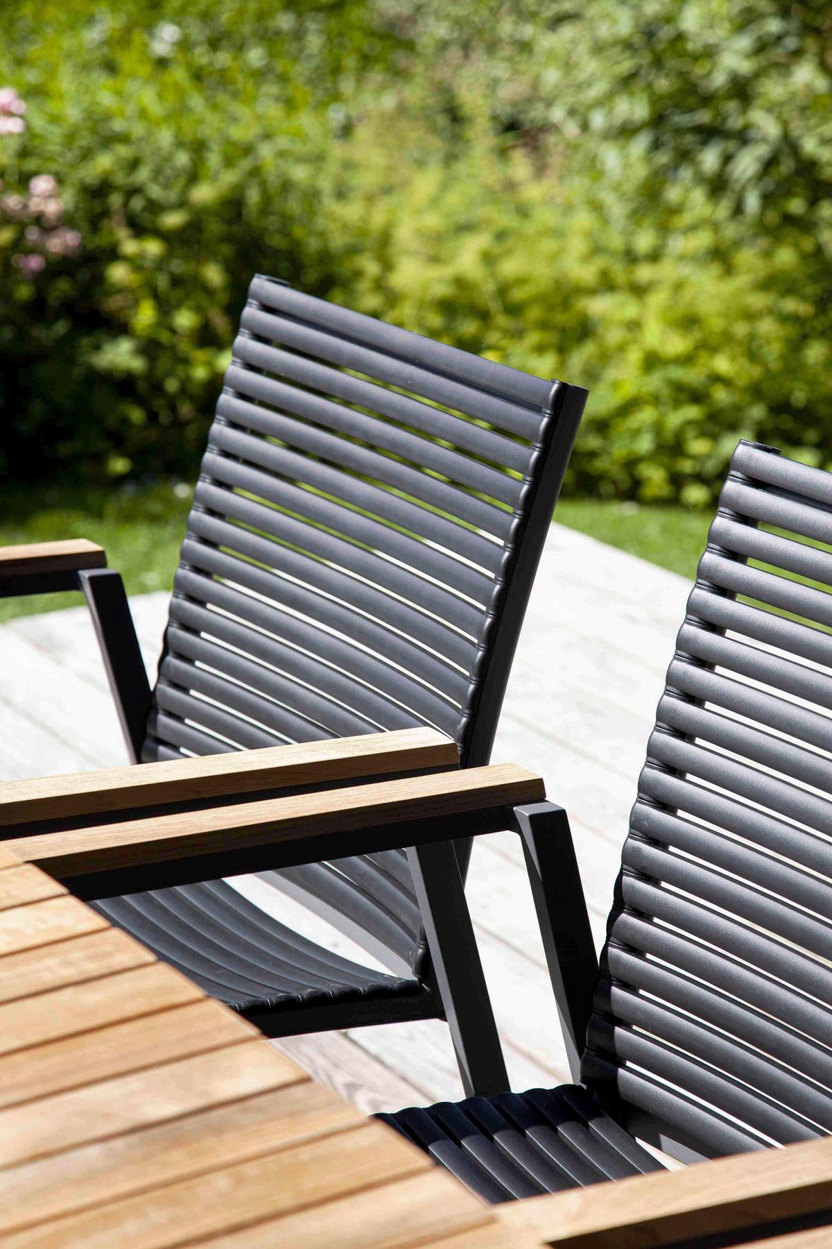 Gartentisch Mood Extreme Teakholz/Metall L 167,5 cm - Anthrazit/Teakfarben, KONVENTIONELL, Holz/Metall (167,5/100/74cm) - Gardenson