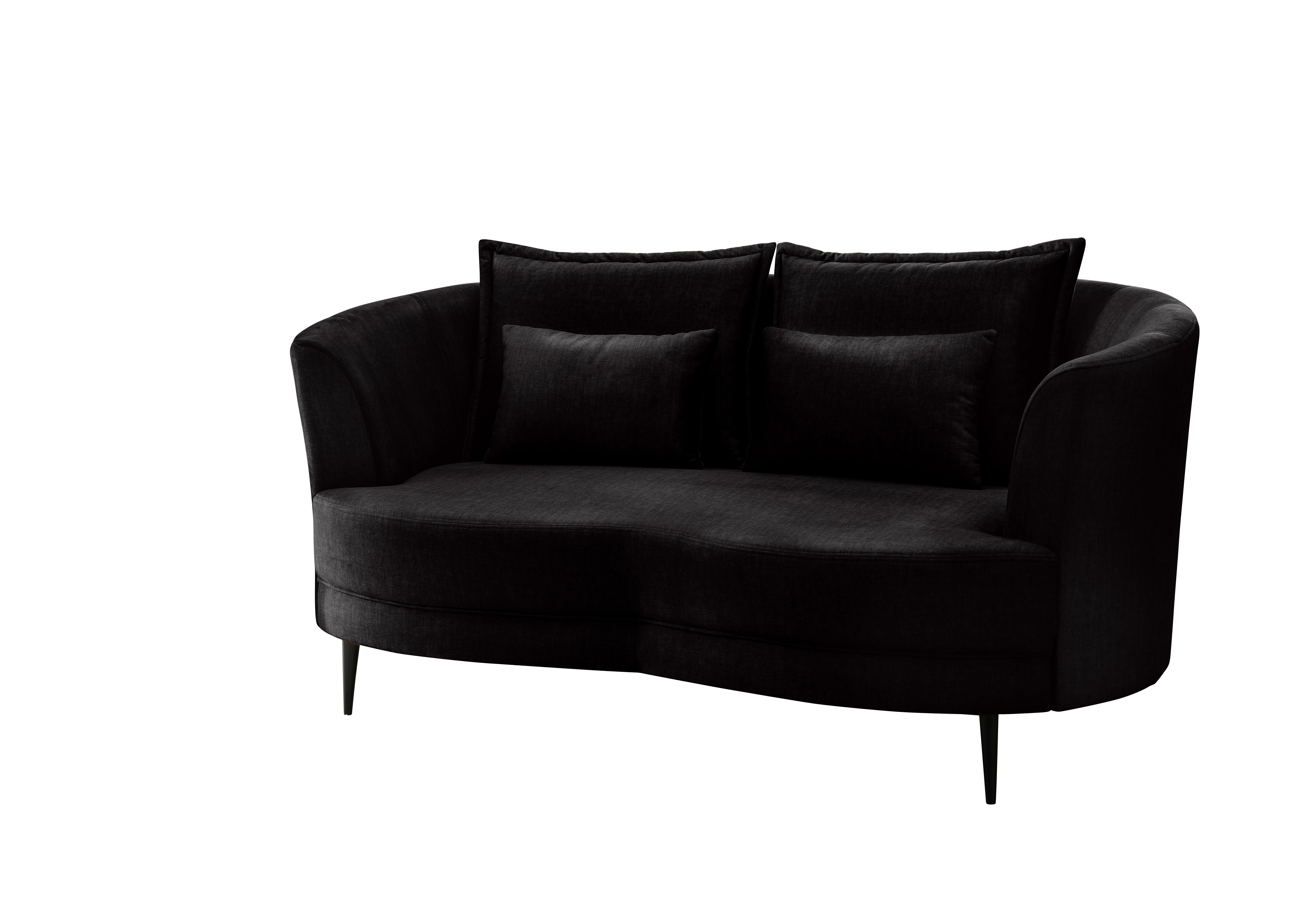 2-Sitzer-Sofa Anthrazit Velours, Rücken Echt B: 179 cm