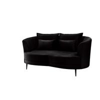 2-Sitzer-Sofa Anthrazit Velours, Rücken Echt B: 179 cm - Anthrazit/Schwarz, MODERN, Textil (179/85/101cm) - Livetastic