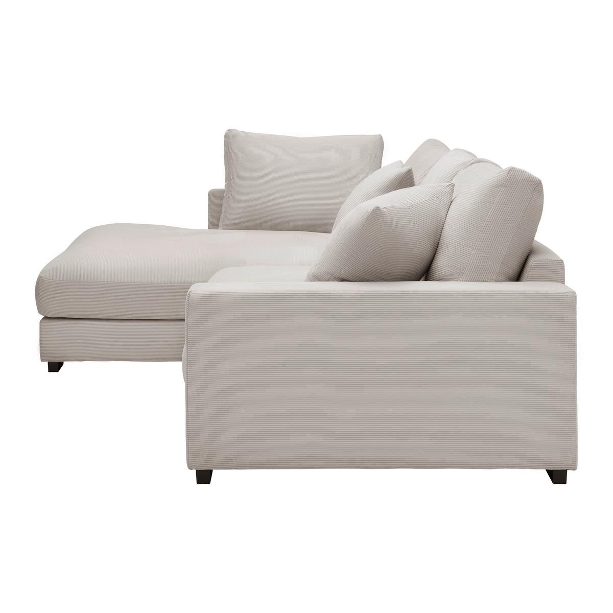 Rohová sedačka PEDRO, ľavá, béžová, s vankúšmi - čierna/béžová, Modern, textil/plast (190/83/300cm) - Mömax