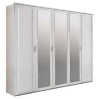 Drehtürenschrank Mit Spiegel 225cm Nadja, Weiß - Weiß, KONVENTIONELL, Glas/Holzwerkstoff (225/210/58cm) - MID.YOU