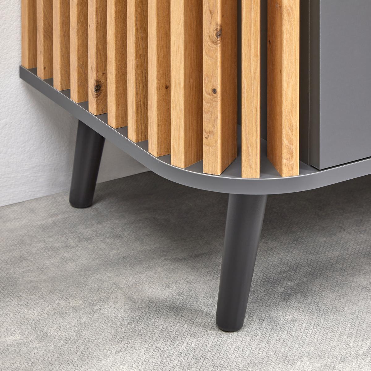 TV komoda PURE - šedá, Design, kompozitní dřevo (138/50/40cm) - Premium Living