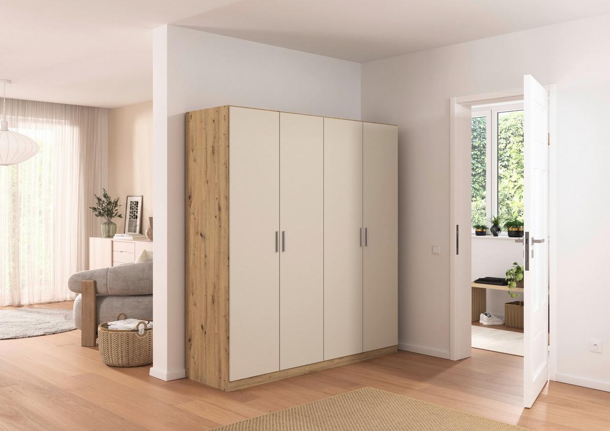 Kleiderschrank Celle Matt Champagner B: 181 cm - Champagner/Eiche Artisan, Trend, Holzwerkstoff (181/197/54cm)