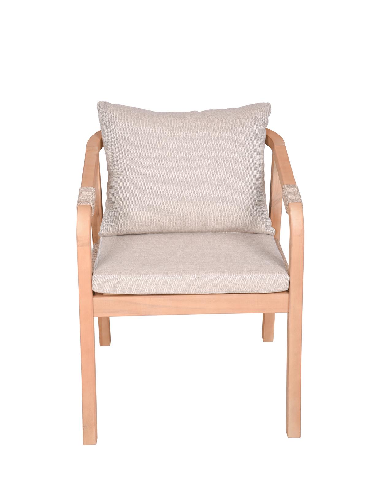 Gartensessel Bogota Akazienholz/textil - Hellbraun, Basics, Holz/Textil (59/75/63,5cm) - Gardenson