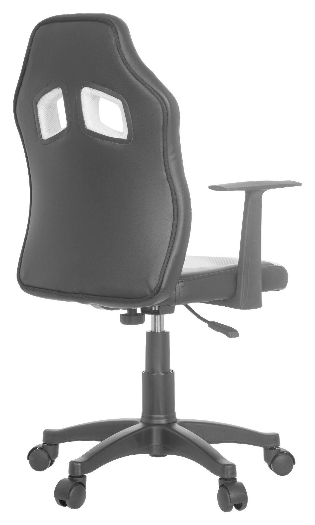 Jugenddrehstuhl Kid Raver Al Weiß/Schwarz - Schwarz/Weiß, Basics, Kunststoff (54/90-100/48cm) - MID.YOU