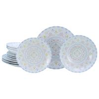 Tafelservice Primavera 12-Tlg. Keramik, Multicolor/Weiß - Multicolor/Weiß, Basics, Keramik - Creatable