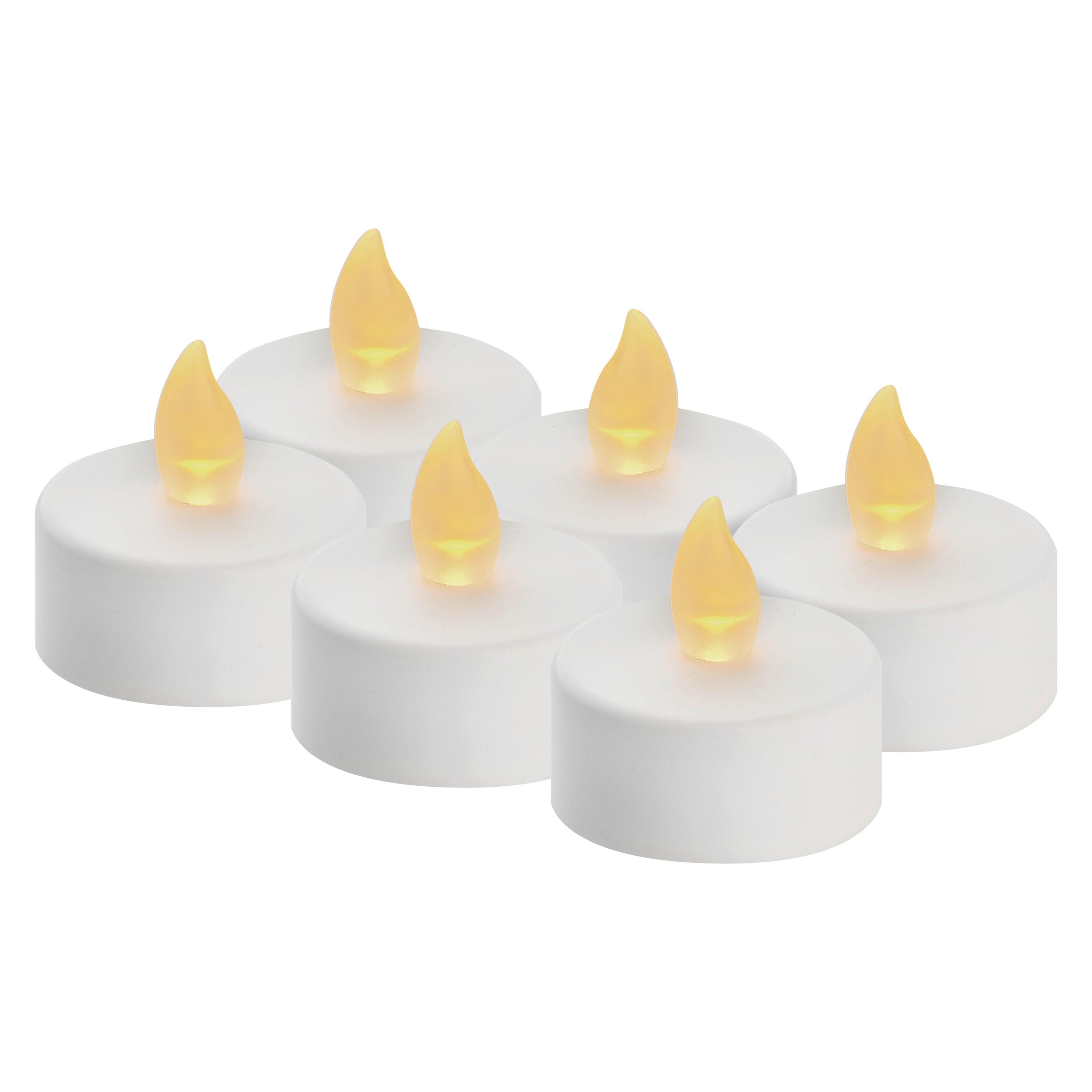 Led Teamécses Szett 6 Darabos - fehér, Basics, műanyag