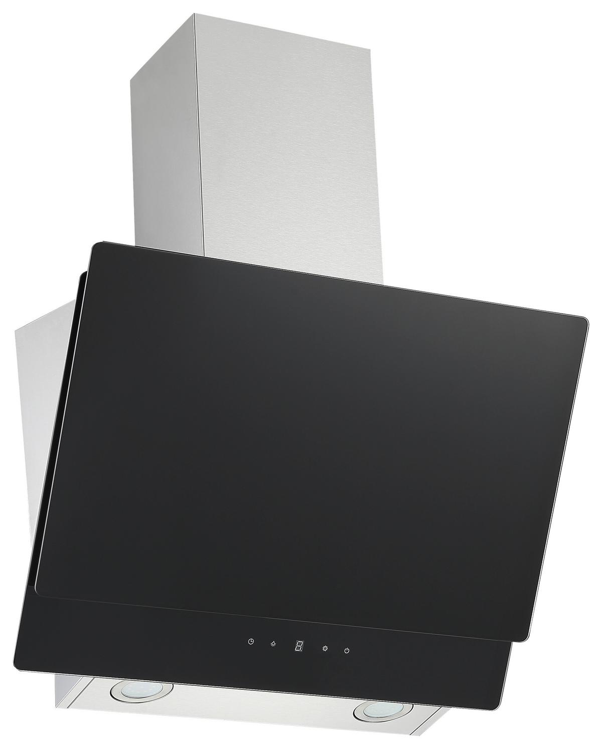 Kopffreihaube Respekta Selena Edelstahl/Glas Schwarz B: 60cm - Schwarz, Trend, Glas/Metall (60/74,3-112,3/31,3cm) - Respekta