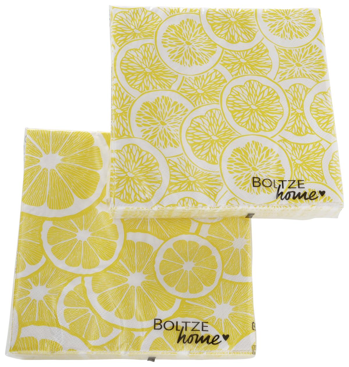 Szalvéta Lemon - sárga/fehér, Basics, papír (17/17/3cm)