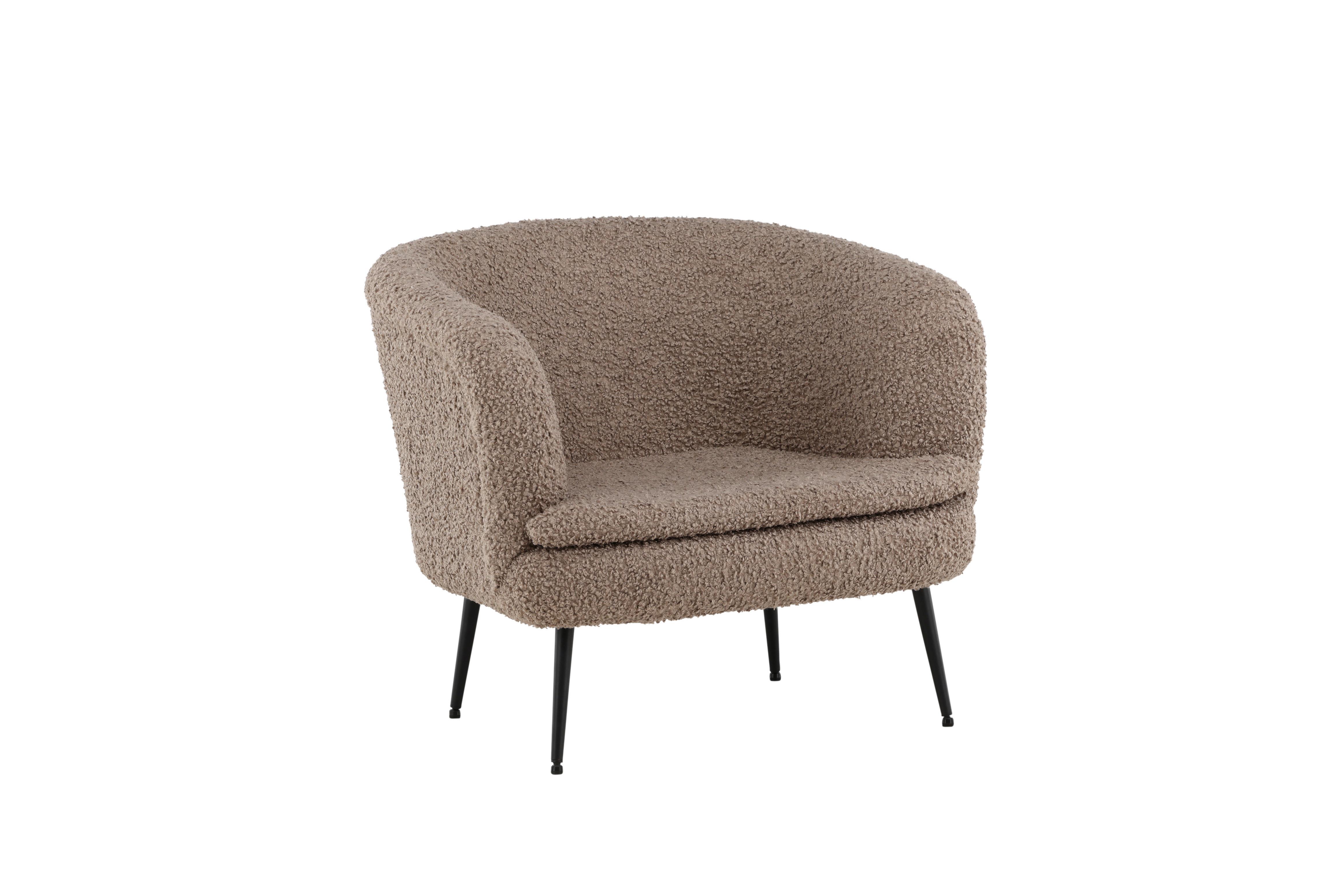 Sessel Nordkoster - Hellbraun/Schwarz, Design, Textil/Metall (81/75/80cm) - Livetastic
