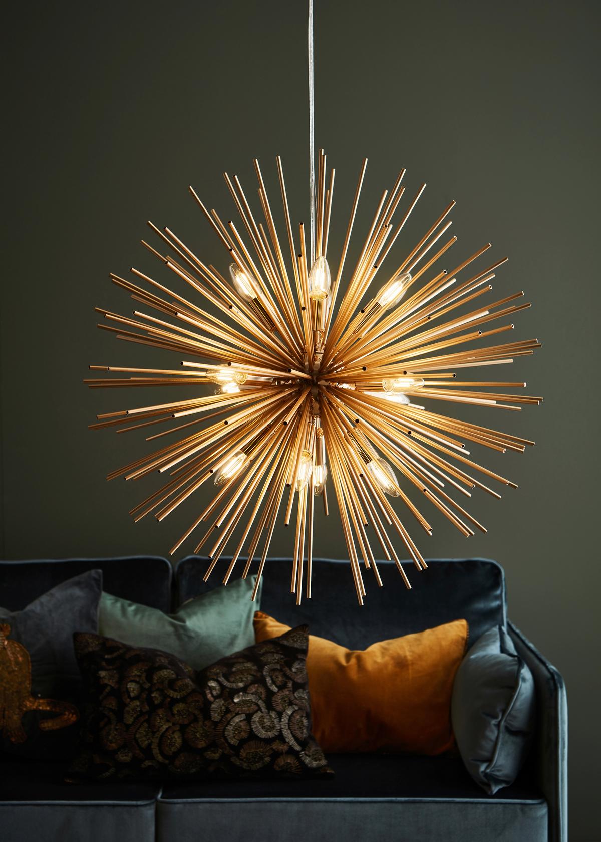 Hängeleuchte Soleil - Goldfarben, Basics, Metall (72/185cm) - Markslöjd