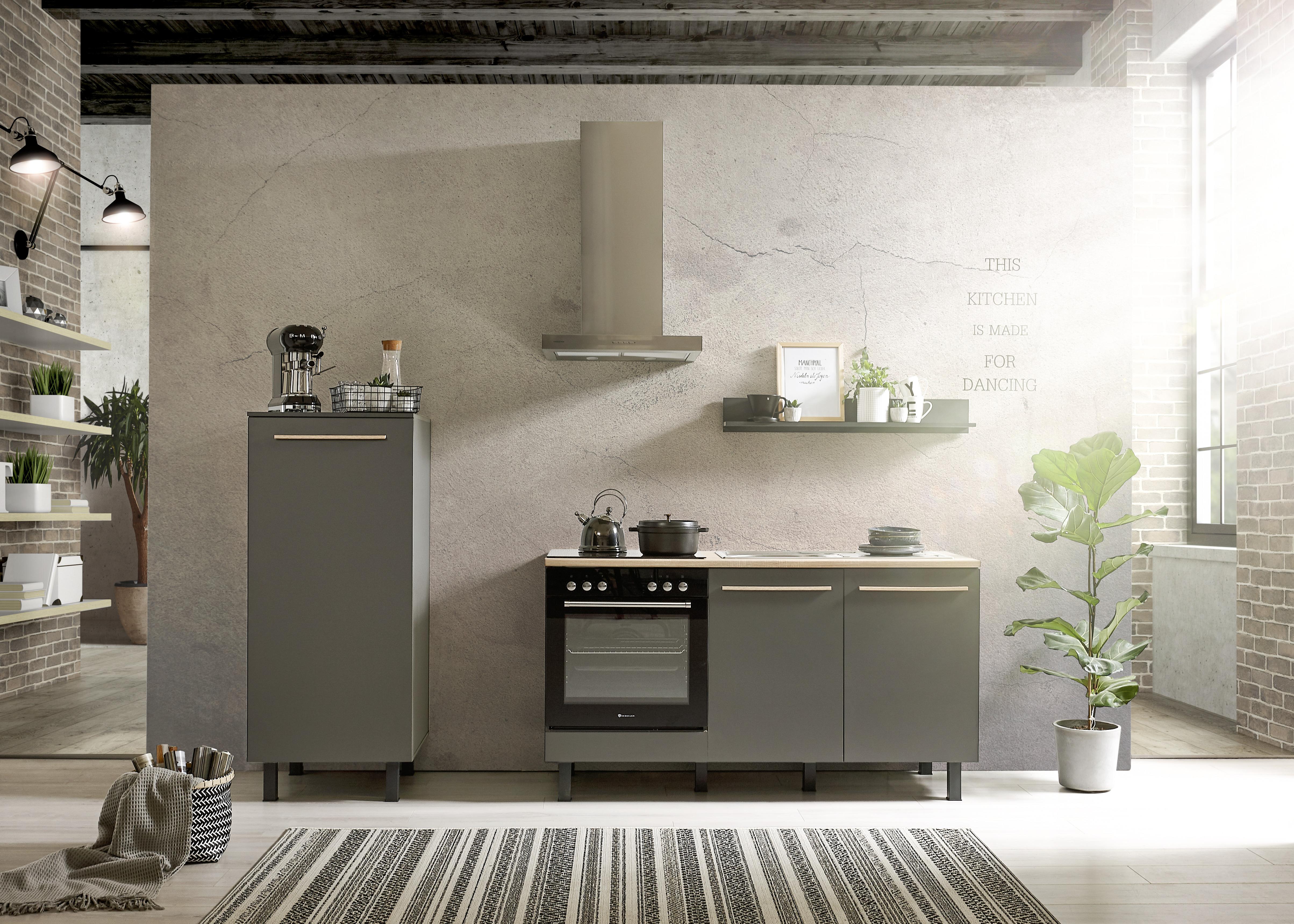 Kühlschrank-umbauschrank Bilberry B: 60 Cm Anthrazit - Anthrazit/Weiß, Design, Holzwerkstoff (60/139/60cm) - Carryhome