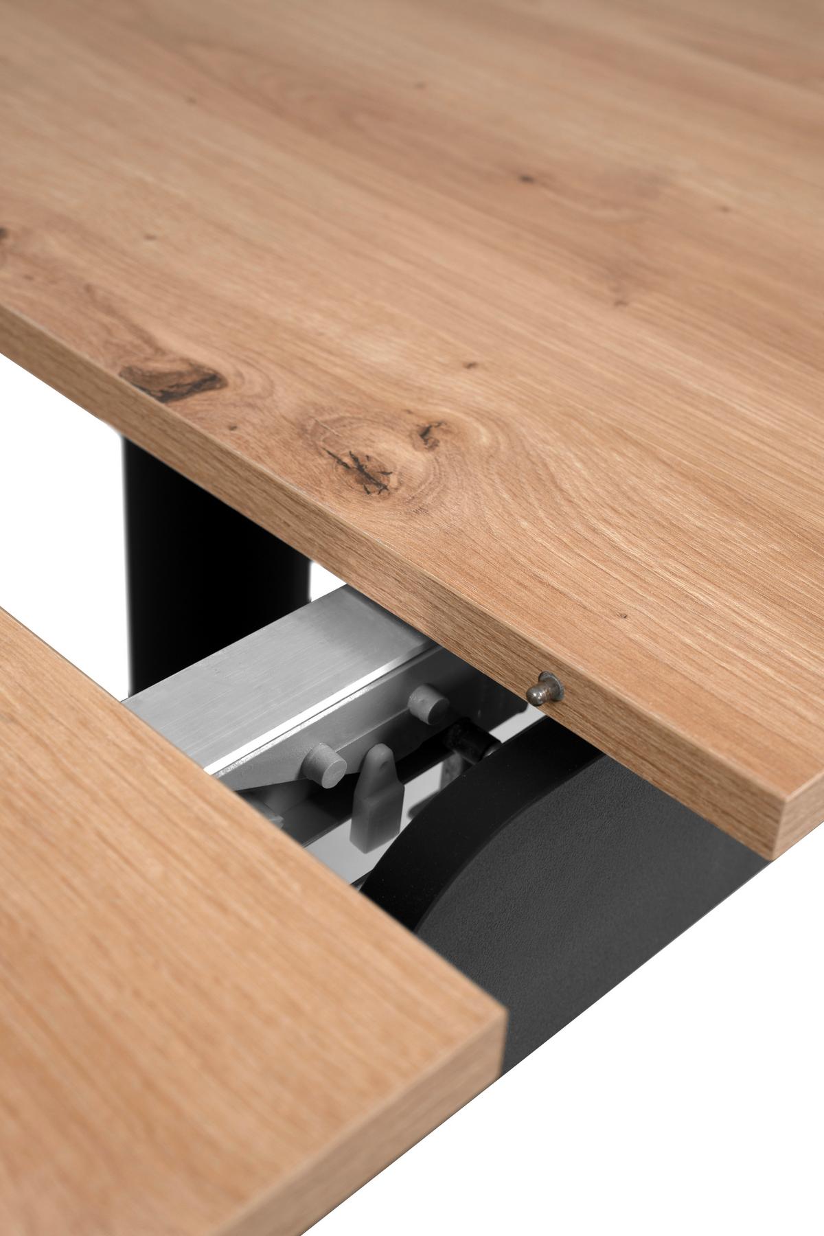 Esstisch Birmingham 80a - Schwarz/Eiche Artisan, MODERN, Holzwerkstoff (125-165/80/75cm) - MID.YOU