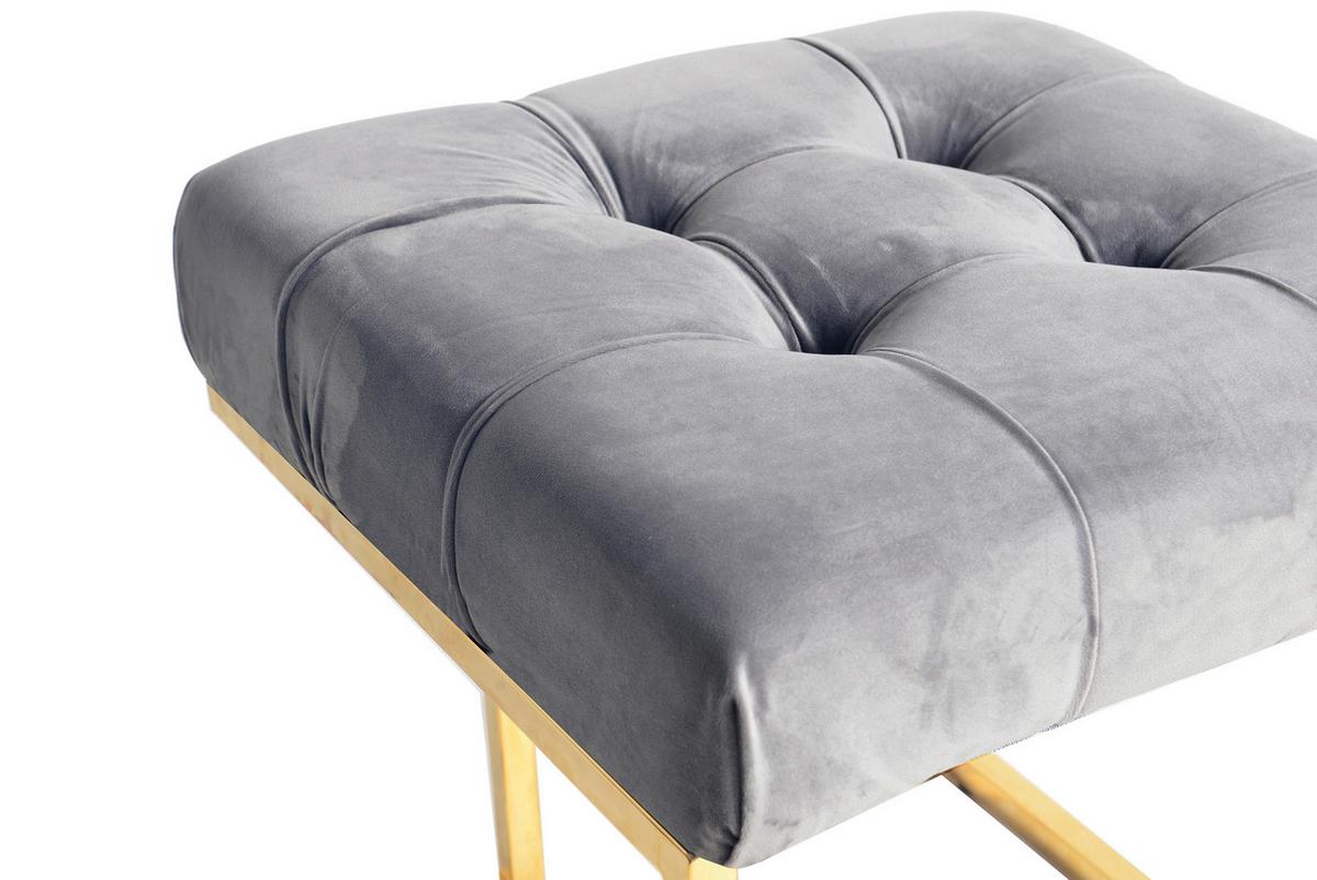 Hocker Rare 100 Grau B: 48 cm - Goldfarben/Grau, Design, Textil (48/48/48cm) - Kayoom