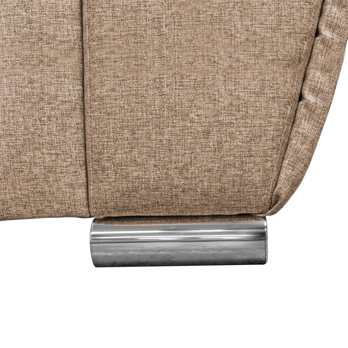 Ecksofa Delux Beige Mit Schlaffunktion Ottomane Rechts - Beige/Silberfarben, Design, Textil (266/266cm) - Livetastic