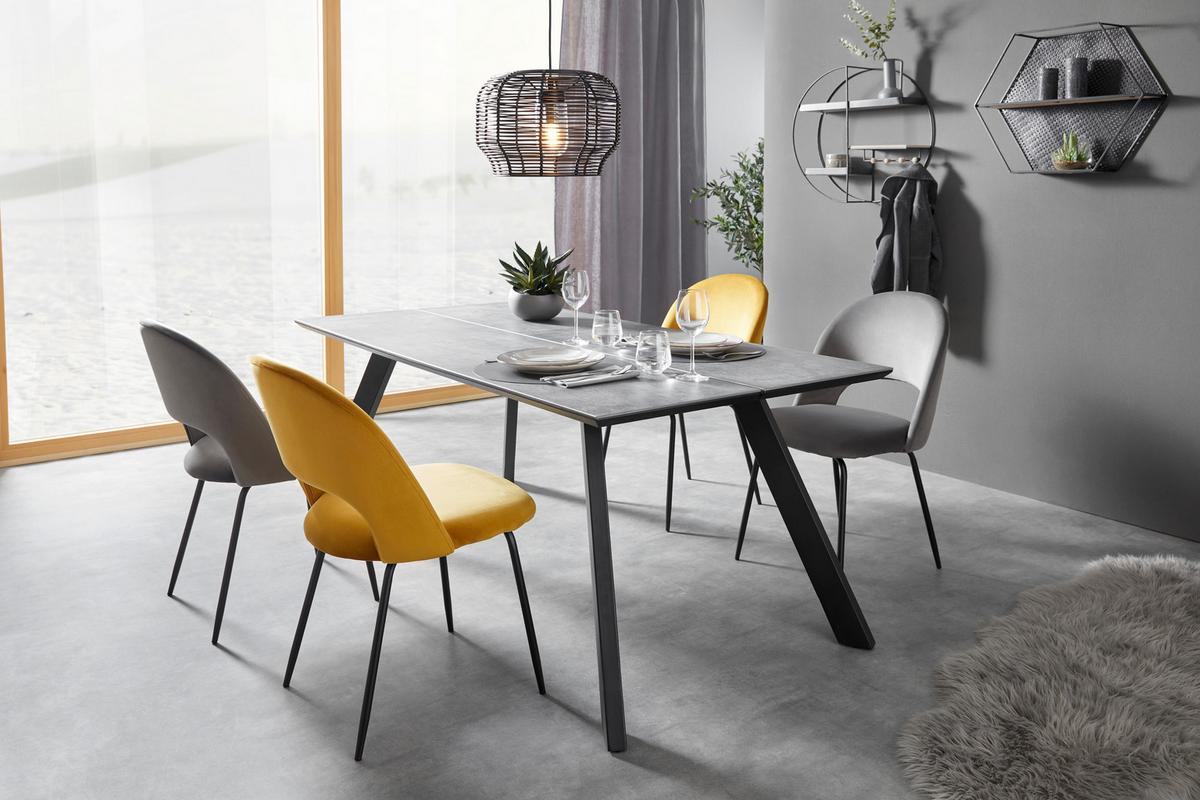 Židle ROMY šedá - šedá/černá, Moderní, kov/textil (51/88/58cm) - Bessagi Home