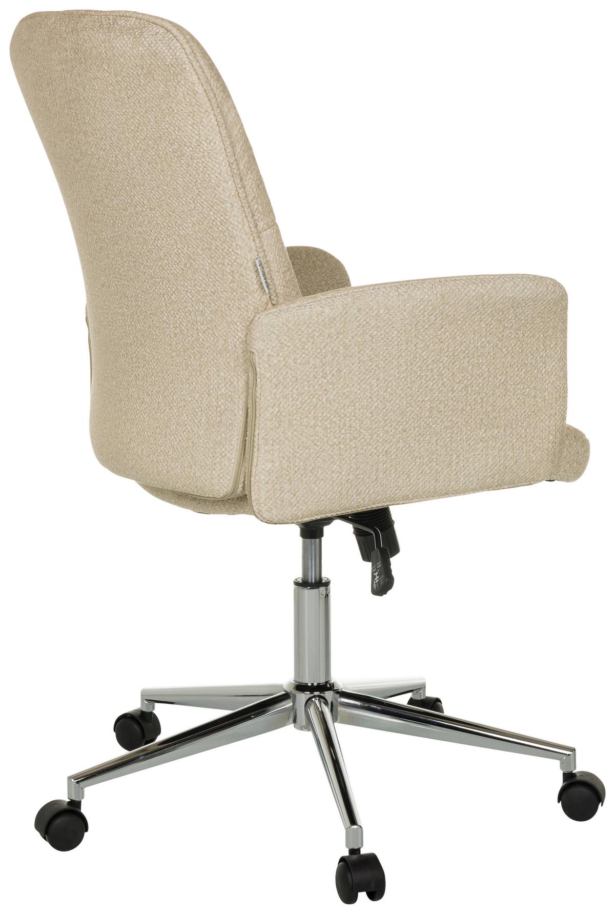 Drehstuhl Solao Beige B: 63 Cm - Beige/Silberfarben, MODERN, Kunststoff/Textil (63/98 - 108/67cm) - MID.YOU