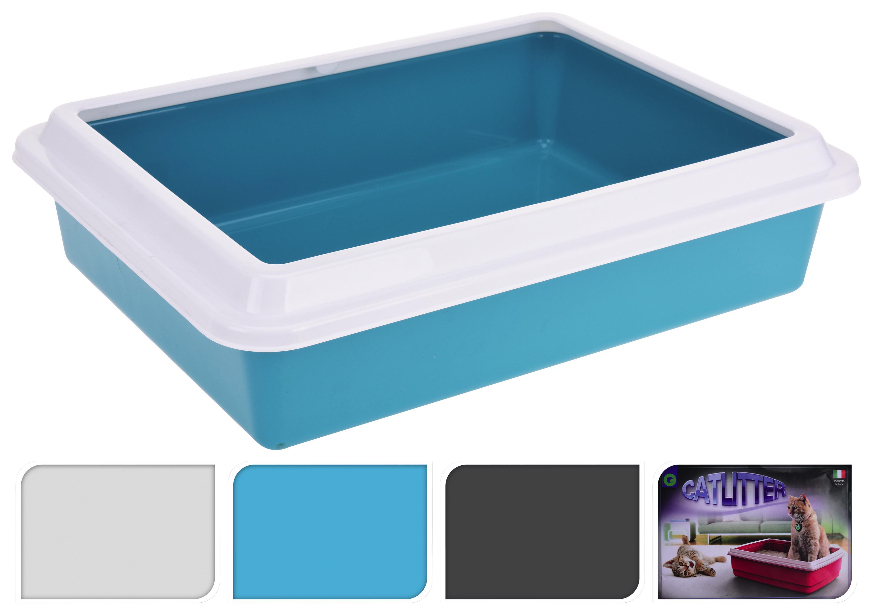 Macska Alomtálca Schnurli - Olajkék/Szürke, Basics, Műanyag (43/33/11cm)