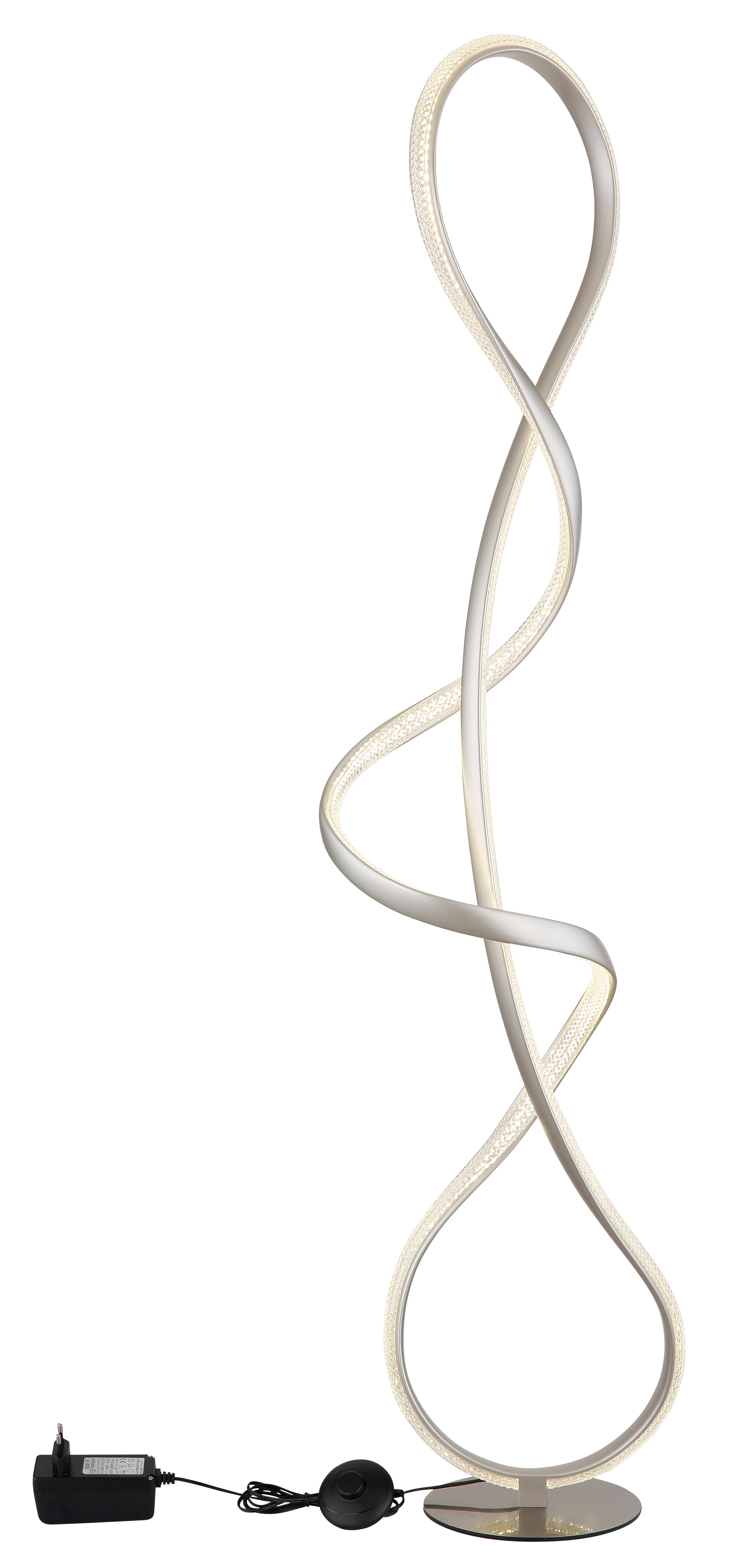 Led Állólámpa 67341sn Swirl - fekete/nikkel, Design, műanyag/fém (26/20/132,5cm) - Globo