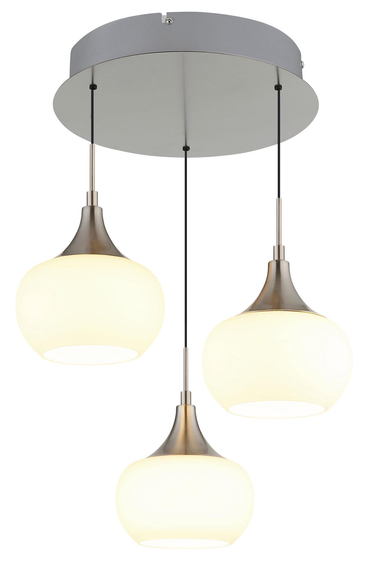 Hängeleuchte Lui 230W, DxH: ca. 37x150 cm - Opal/Schwarz, Design, Glas/Kunststoff (37/150cm) - Globo