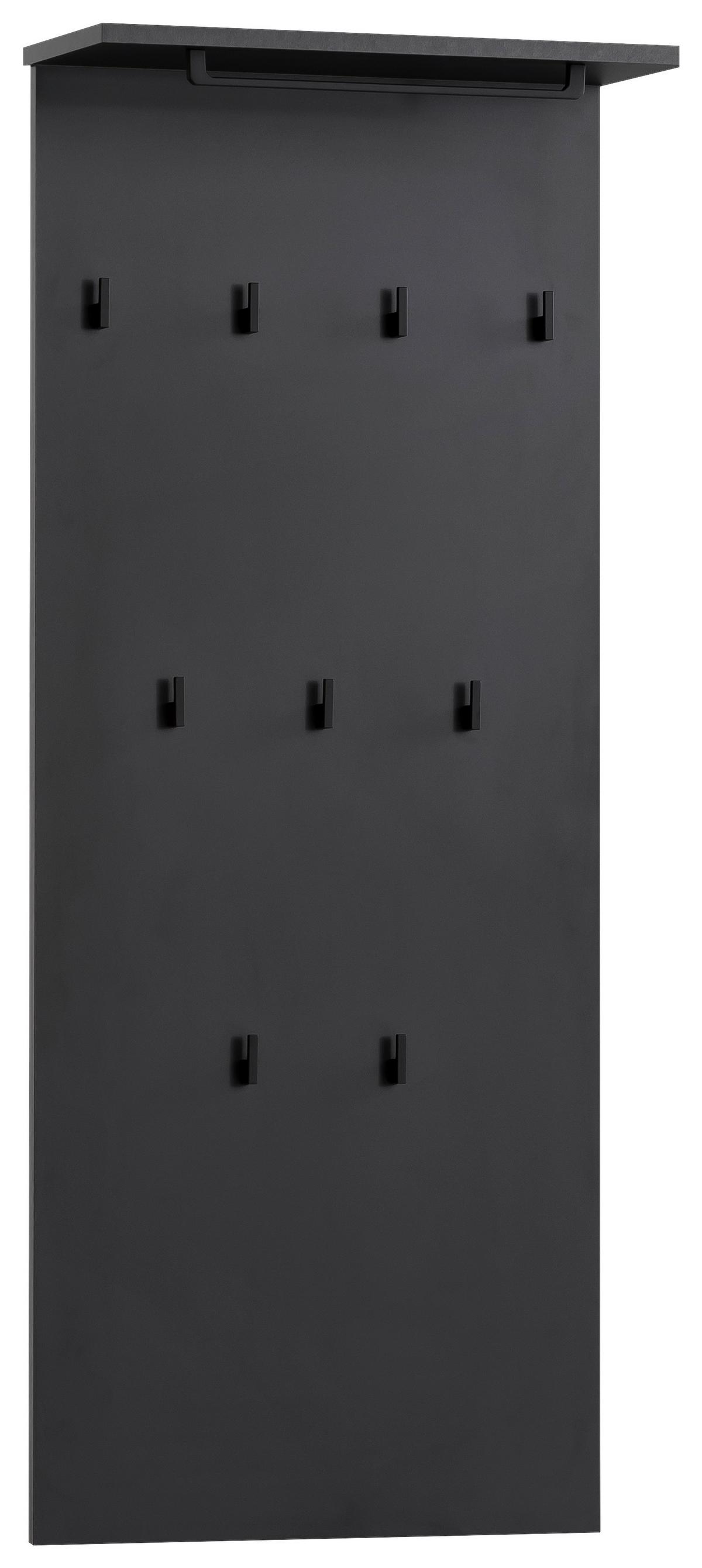 Garderobenpaneel Janne Schuhschrank 600 Nische - Schwarz, LIFESTYLE, Holzwerkstoff (50/110,6/20,9cm) - MID.YOU