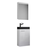 Gästebad Slito Bl - Schwarz/Weiß, MODERN, Keramik/Holzwerkstoff (41cm) - MID.YOU