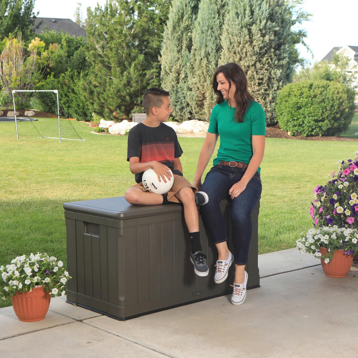 Kissenbox Wasserdicht Premium 128x67x64 cm 440l Braun - Braun, Basics, Kunststoff (128/67/64cm)