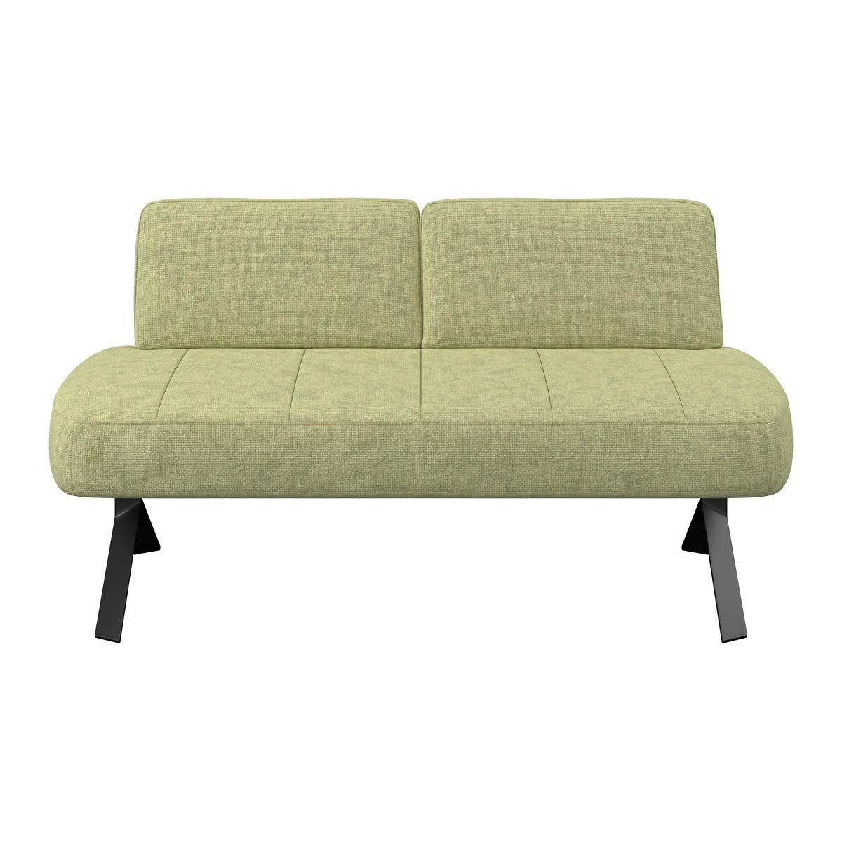Sitzbank olivgrün/Metallbeine Ulmo B: 162 cm - Schwarz/Olivgrün, MODERN, Textil/Metall (162/83/71cm)