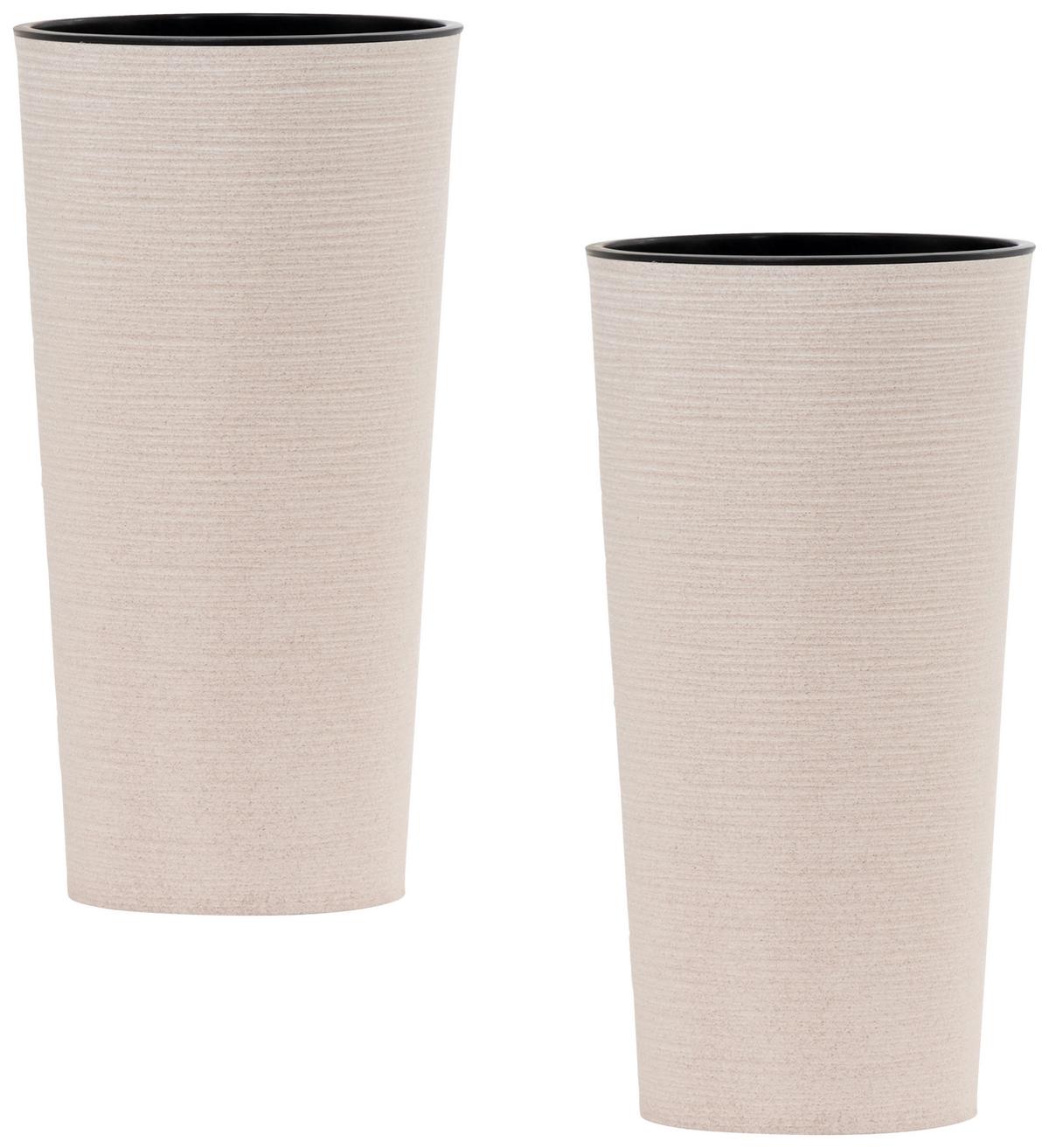 Übertopf-set Creme D: 30 Cm 2-Teilig - Creme, Basics, Kunststoff (30/57cm) - Siena Garden