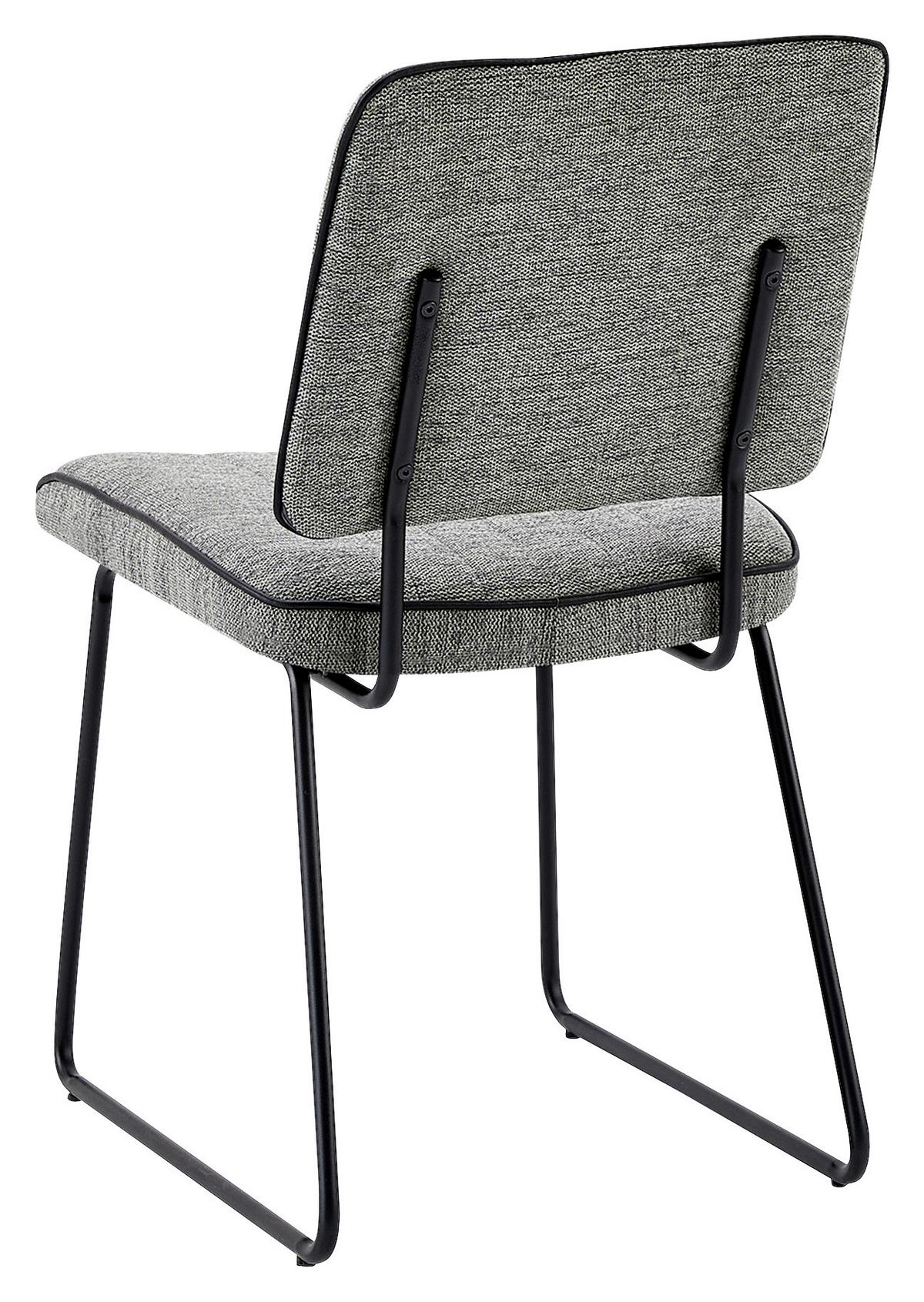 Stuhl-set Liam - Schwarz/Grau, MODERN, Textil/Metall (45/83/61cm) - MID.YOU