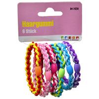 Haargummi Florise 6 Stk. Bunt - Blau/Gelb, Textil (4cm)