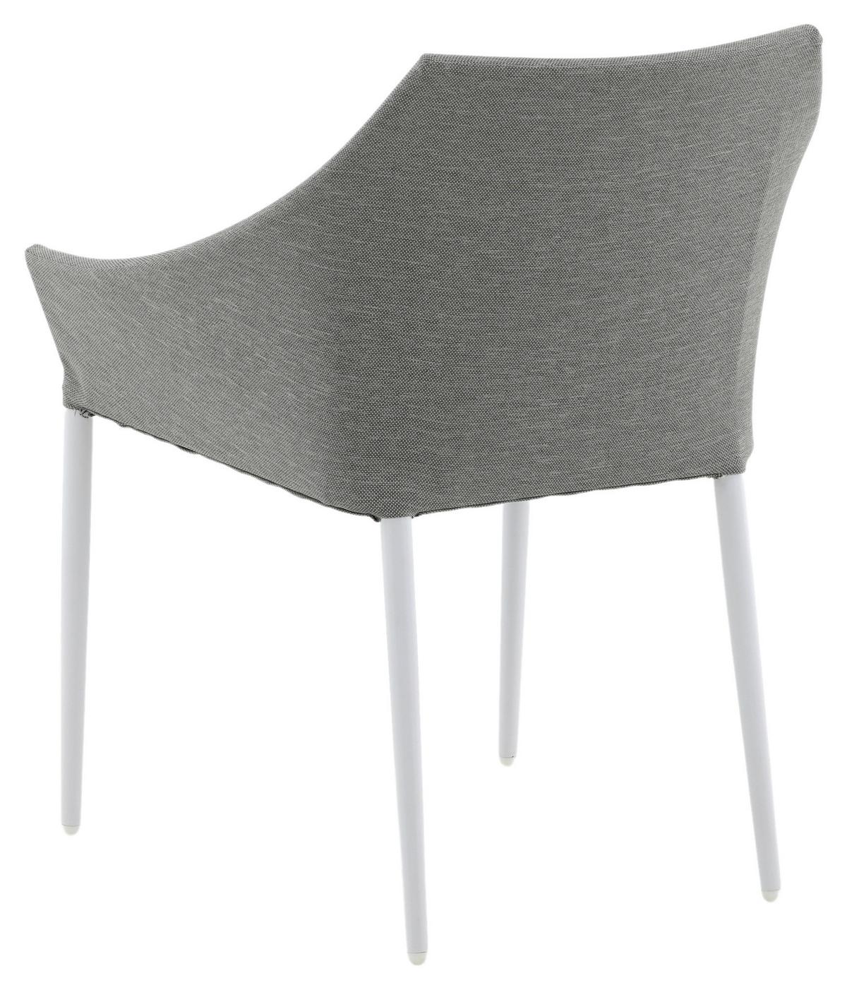 Gartensessel-Set 2-Tlg. Spoga Metall/Textil - Weiß/Grau, KONVENTIONELL, Textil/Metall (60/81/62cm) - Gardenson