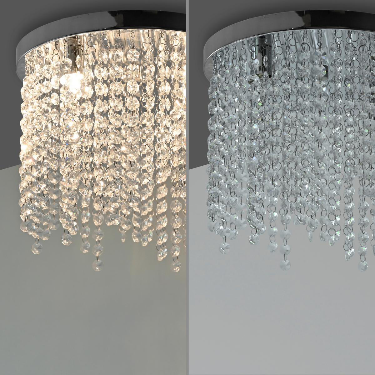 Kronleuchter, G9 20w 15064-17 - Chromfarben, ROMANTIK / LANDHAUS, Glas/Kunststoff (30/30/22cm)