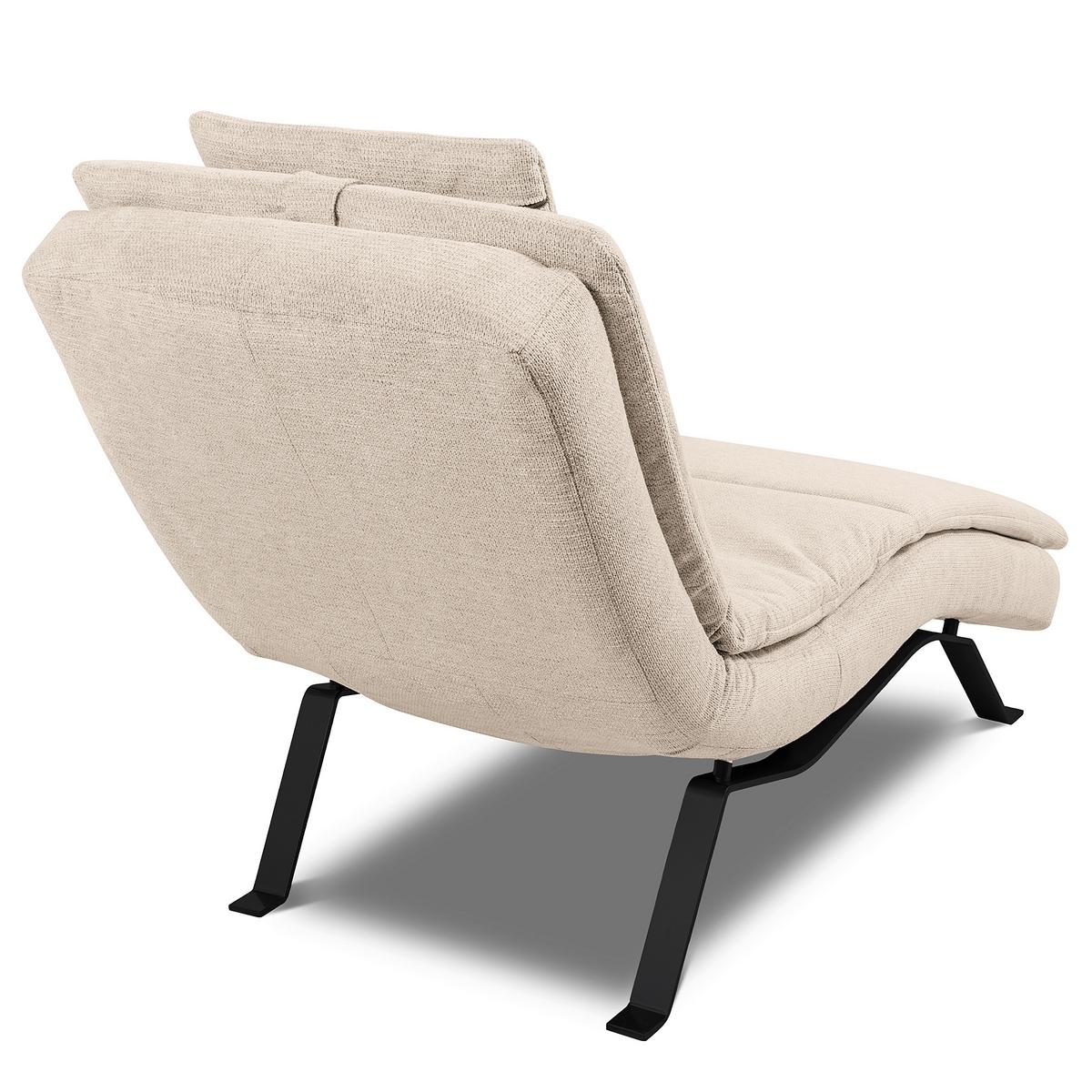 RELAXLIEGE Beige, B: 65 cm - Beige/Schwarz, Design, Leder (65/95/171cm) - Celina Home