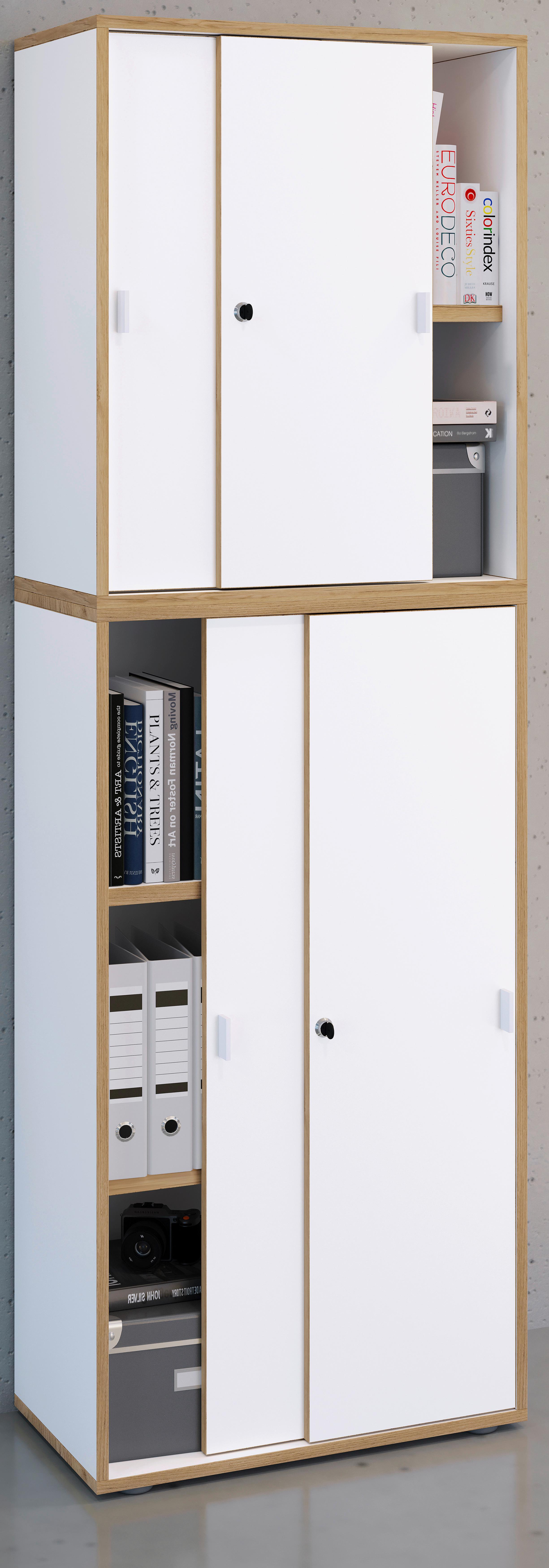 Aktenschrank Salia Weiß, Honigeiche B: 60 Cm - Honigeiche/Weiß, Design, Holzwerkstoff (60/183/37cm) - MID.YOU