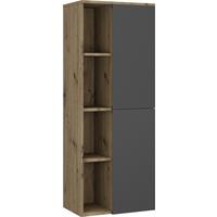 Midischrank C-Line Eichefarben/Anthrazit B: 50 cm - Eichefarben/Anthrazit, MODERN, Glas/Holzwerkstoff (50/132/32cm) - Stylife