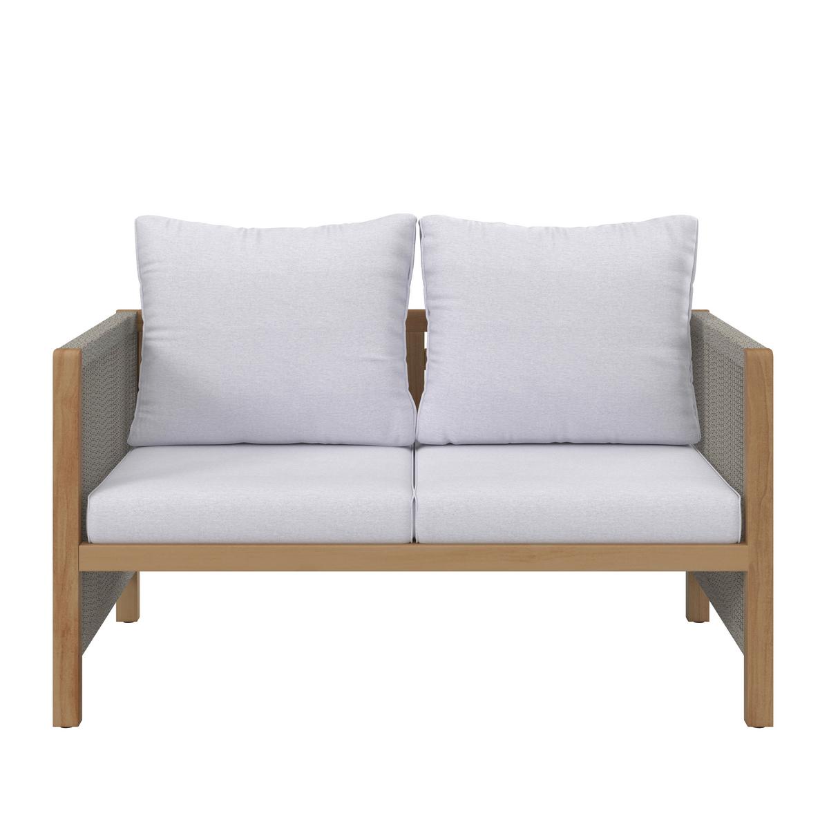 TERASOVÁ SEDACÍ SOUPRAVA EFFIE - světle šedá, Moderní, dřevo/textil (124/64,5/63,5cm) - Bessagi Garden