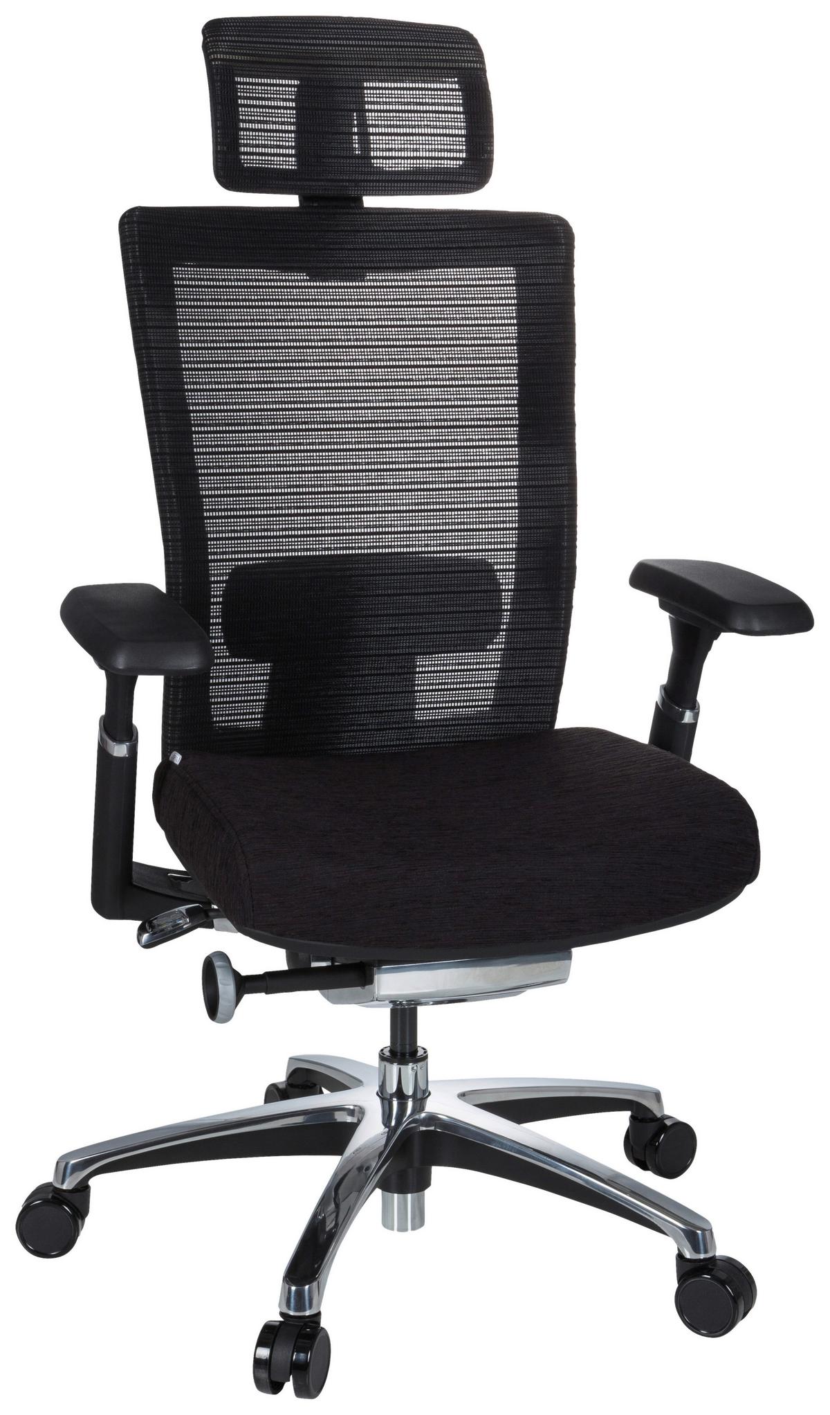 Drehstuhl Nova Pro I Schwarz - Silberfarben/Schwarz, MODERN, Kunststoff/Textil (65/133/60cm) - MID.YOU