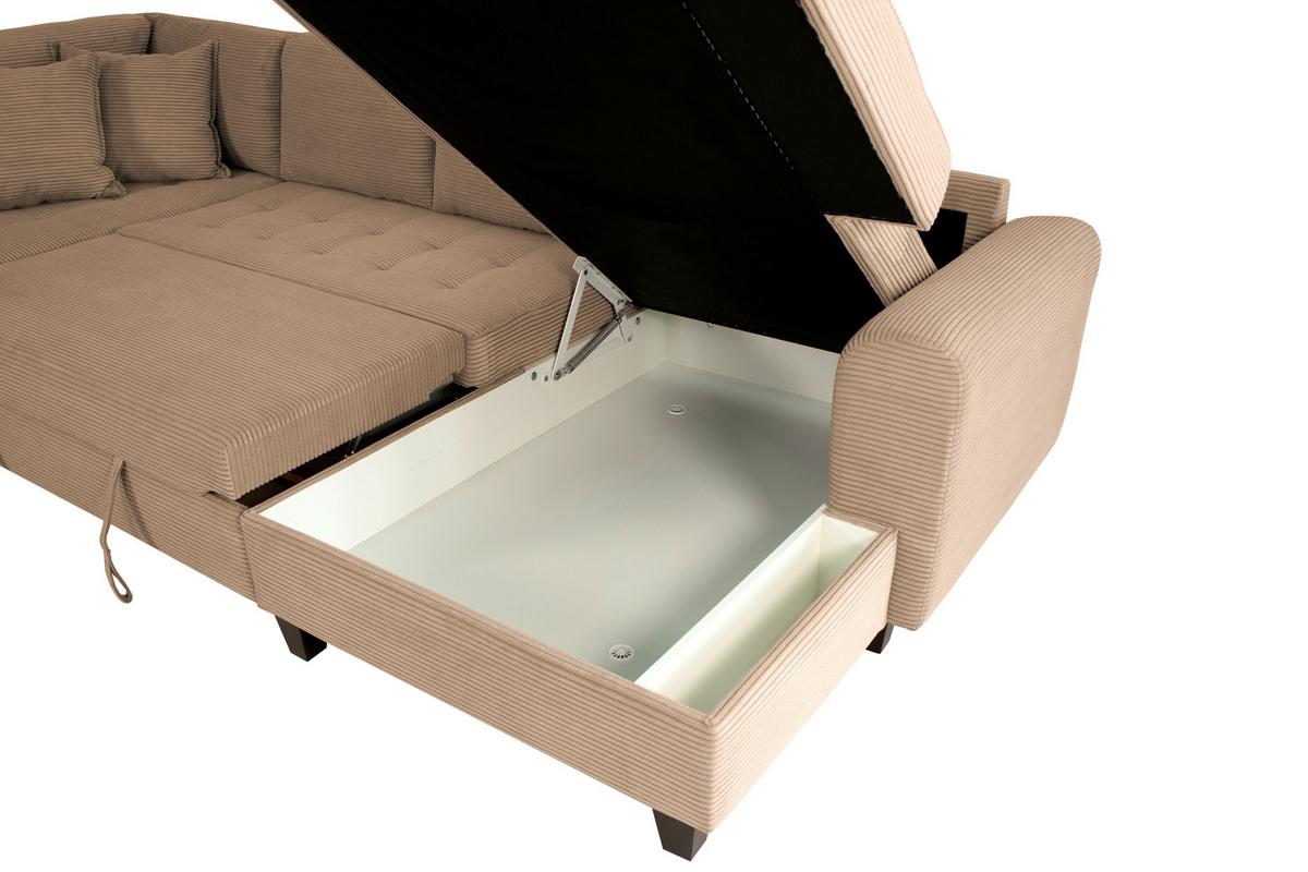 Wohnlandschaft Moritz Karamell U-Form: 178x324x155cm - Karamell, Trend, Textil (178/324/155cm)